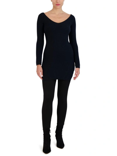 Bcbgmaxazria Womens Knit Mini Sweaterdress In Blue