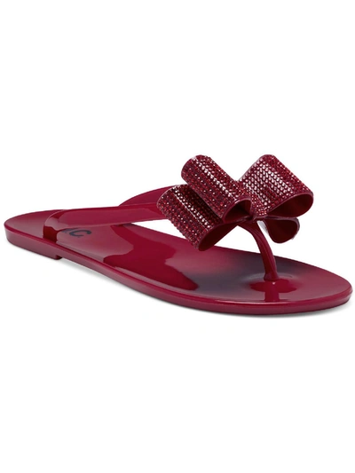 Inc Madena Womens Jelly Thong Flip-flops In Red