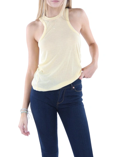 Fp Movement By Free People Very Varsity Womens Ribbed Sleeveless Tank Top In Yellow