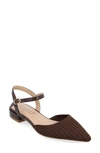 Journee Collection Ansley Ankle Strap Flat In Brown