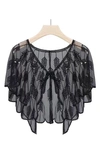 Saachi Sequence Scalloped Cape In Black