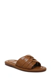 Vince Palmetta Woven Leather Flat Sandals In Brown