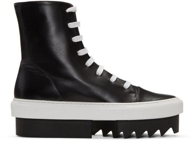 Givenchy Street Leather Lace-up Platform Sneakers In Black