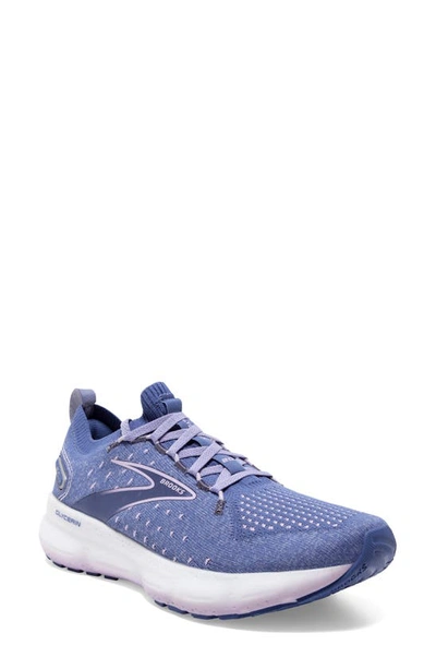 Brooks Glycerin Stealthfit 20 Running Shoe In Blue/ Pastel Lilac/ White