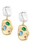 ETTIKA RAINBOW NUGGET DROP EARRINGS