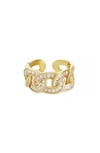 Ettika Cubic Zirconia Open Link Ring In Gold