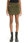 Dion Lee Nylon Twill Cargo Bomber Mini Skirt In Military Green