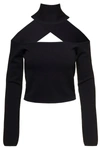 GAUGE81 'MOLINS' BLACK TOP WITH CHOKER DETAIL AND EXTRA LONG SLEEVES IN RAYON BLEND WOMAN GAUGE81