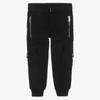 GIVENCHY BOYS BLACK 4G CARGO TROUSERS