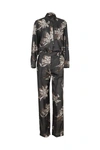 BRUNELLO CUCINELLI BRUNELLO CUCINELLI SILK MARINE FLOWER PONGEE JUMPSUIT WITH SHINY POCKET