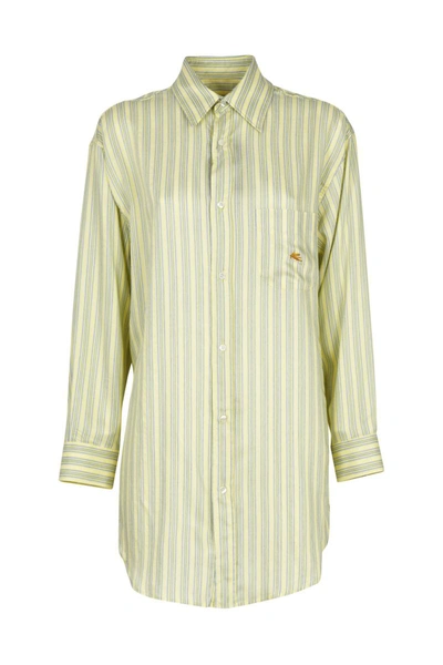 Etro Esme Shirt In Striped Fabric In Yellow