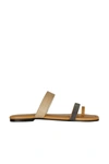 Fabiana Filippi Flat Leather Sandal In Light Brown