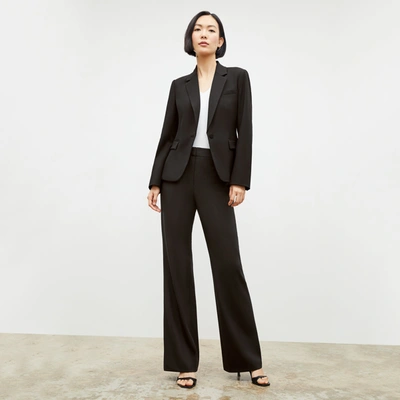 M.m.lafleur The Yiyan Blazer Petite - Wool Twill In Black Wool Twill