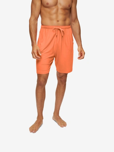 Derek Rose Men's Lounge Shorts Basel Micro Modal Stretch Orange