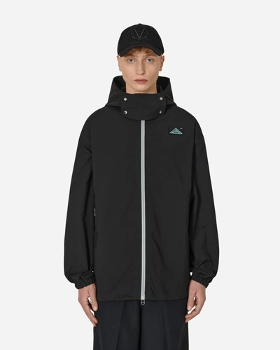 Oamc Logo-patch Hooded Jacket In Black