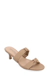 Journee Collection Dyllan Kitten Heel Sandal In Taupe