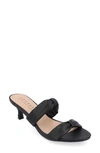 Journee Collection Dyllan Womens Round Open Toe Kitten Heel Pumps In Black