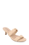 Shop Journee Collection Dyllan Kitten Heel Sandal In Nude
