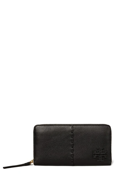 Tory Burch Mcgraw Zip Continental Wallet In Black