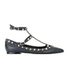 VALENTINO GARAVANI Navy 'Rockstud' Ballerina Flat