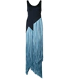 GALVAN Blue Fringed Long Dress,608690321627789366