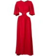 ELLERY Red Cut-Off Waist Long Dress,7090640579411