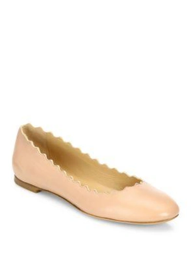 Chloé Women's Lauren Leather Ballet Flats In Pink Tea