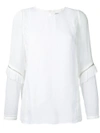 3.1 PHILLIP LIM / フィリップ リム RUFFLE AND ZIP SLEEVE DETAIL TOP,S1722206BWY11967906