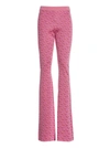 Versace La Greca Patterned Silk Blend Trousers In Pink