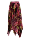 Versace Pleated Printed Crepe De Chine Skirt In Multicolor