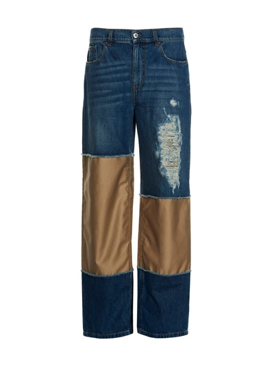 Jw Anderson J.w. Anderson Blue And Beige Cotton Jeans In Light Blue