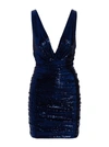 Alexandre Vauthier Majestic Blue Sequined Mini Dress In Blue