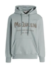 Alexander Mcqueen Graffiti Logo Print Sweatshirt In Light Blue