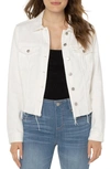 Liverpool Los Angeles Shredded Denim Jacket In Prairie Wht Des