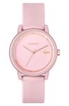 Lacoste Women's L 12.12 Go Blush Silicone Strap Watch 36mm In Pink M-o-p