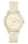 Lacoste Women's L 12.12 Go Champagne Silicone Strap Watch 36mm In White M-o-p
