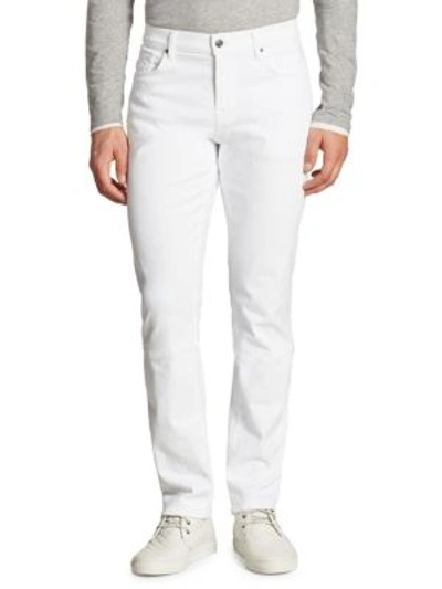 7 For All Mankind Slimmy Luxe Performance Stretch Slim-fit Jeans In White