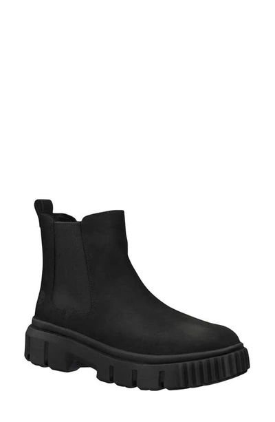 Timberland Greyfield Chelsea Boot In Black Nubuck