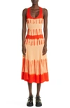 Proenza Schouler Tie Dye Stripe Tank Sweater Dress In Orange Multi