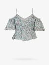 Isabel Marant Étoile Off-shoulder Floral-print Cotton Blouse In Verde
