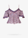 Isabel Marant Étoile Gurava Cold-shoulder Floral Cropped Top In Multicolor