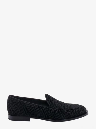 Dolce & Gabbana Vivaldi Monogram Velvet Loafers In Black