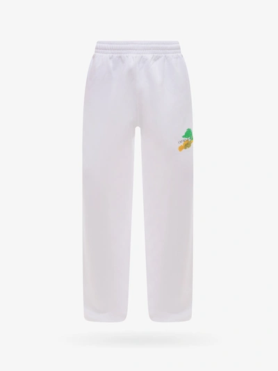 Off-white Brush Arrow Graphic-print Tapered-leg Regular-fit Cotton-jersey Jogging Bottoms In White