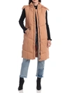 Avec Les Filles Women's Longline Hooded Puffer Vest In Multi
