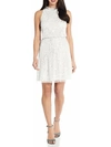 ADRIANNA PAPELL WOMENS SEQUINED MINI HALTER DRESS
