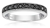 Vir Jewels 1/4 Cttw Black Diamond Ring Wedding Band With Milgrain In .925 Sterling Silver In Silver