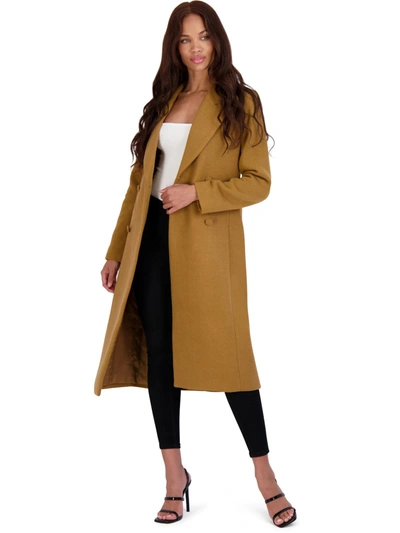 Avec Les Filles Womens Wool Blend Double-breasted Wool Coat In Brown