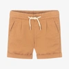 MAYORAL BOYS BROWN COTTON & LINEN SHORTS