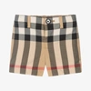 BURBERRY BABY BOYS BEIGE VINTAGE CHECK SHORTS