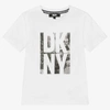 DKNY DKNY BOYS WHITE COTTON LOGO T-SHIRT